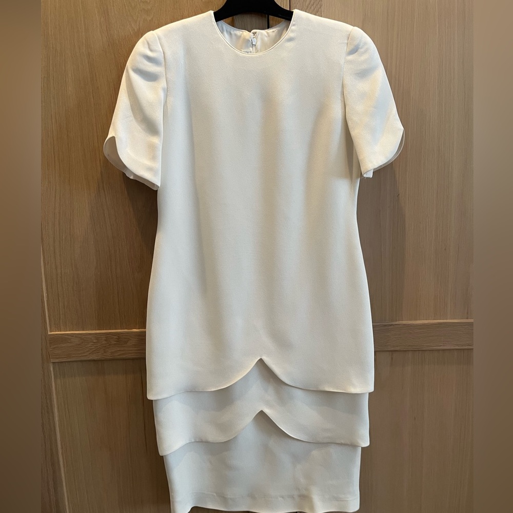 Immaculate white 80s tulip dress by David Hayes